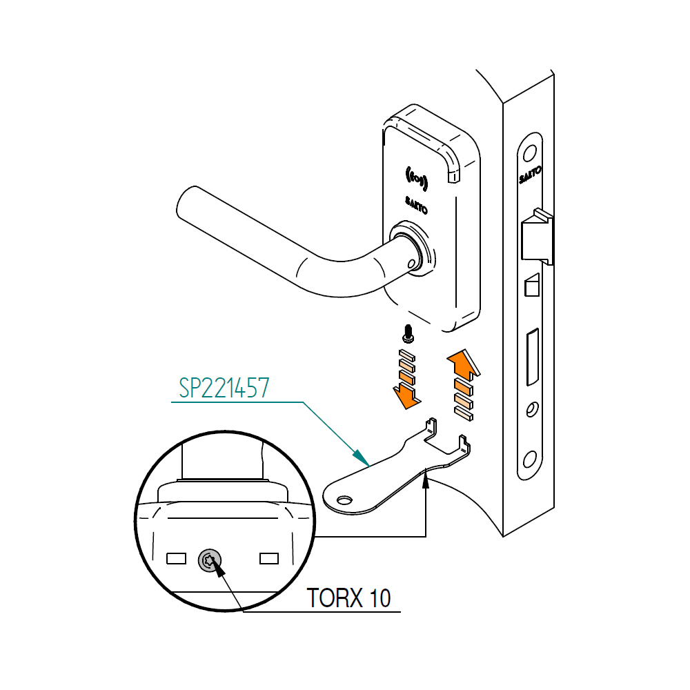 SALTO - XS4 Mini Gehäuseschlüssel für Batteriewechsel - SP221457