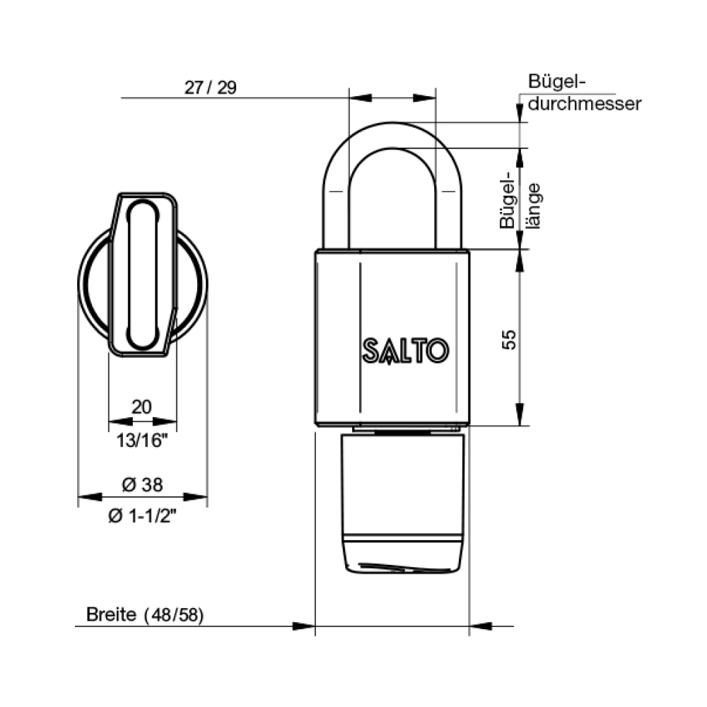SALTO - Elektronisches GEO Vorhangschloss - Konfigurator
