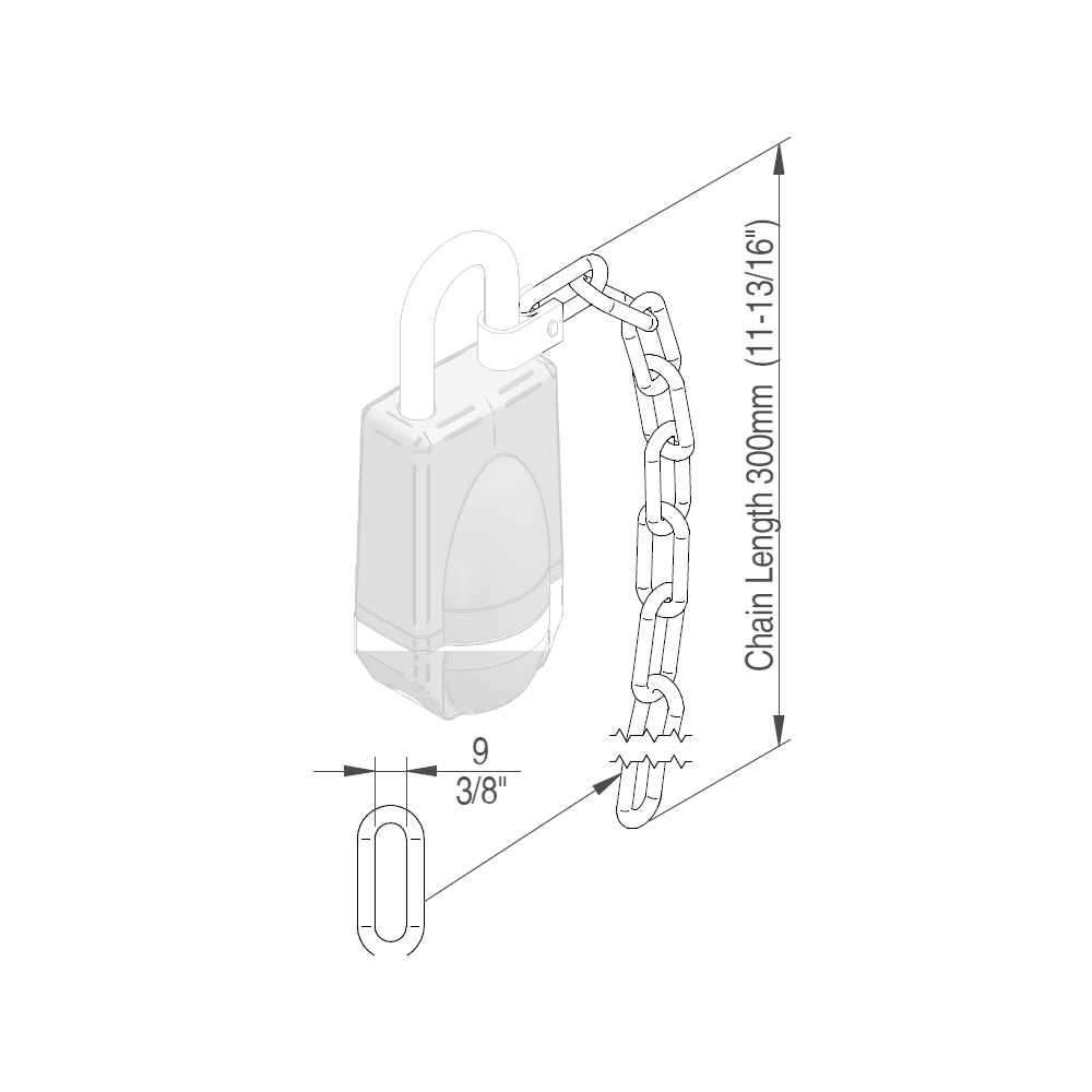 SALTO - Kette für Neoxx Vorhängeschloss (30 cm) - SP226335