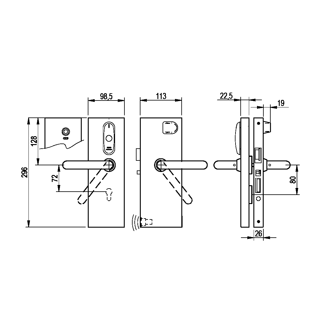 SALTO - XS4 Original DIN glass door escutcheon - Configurator