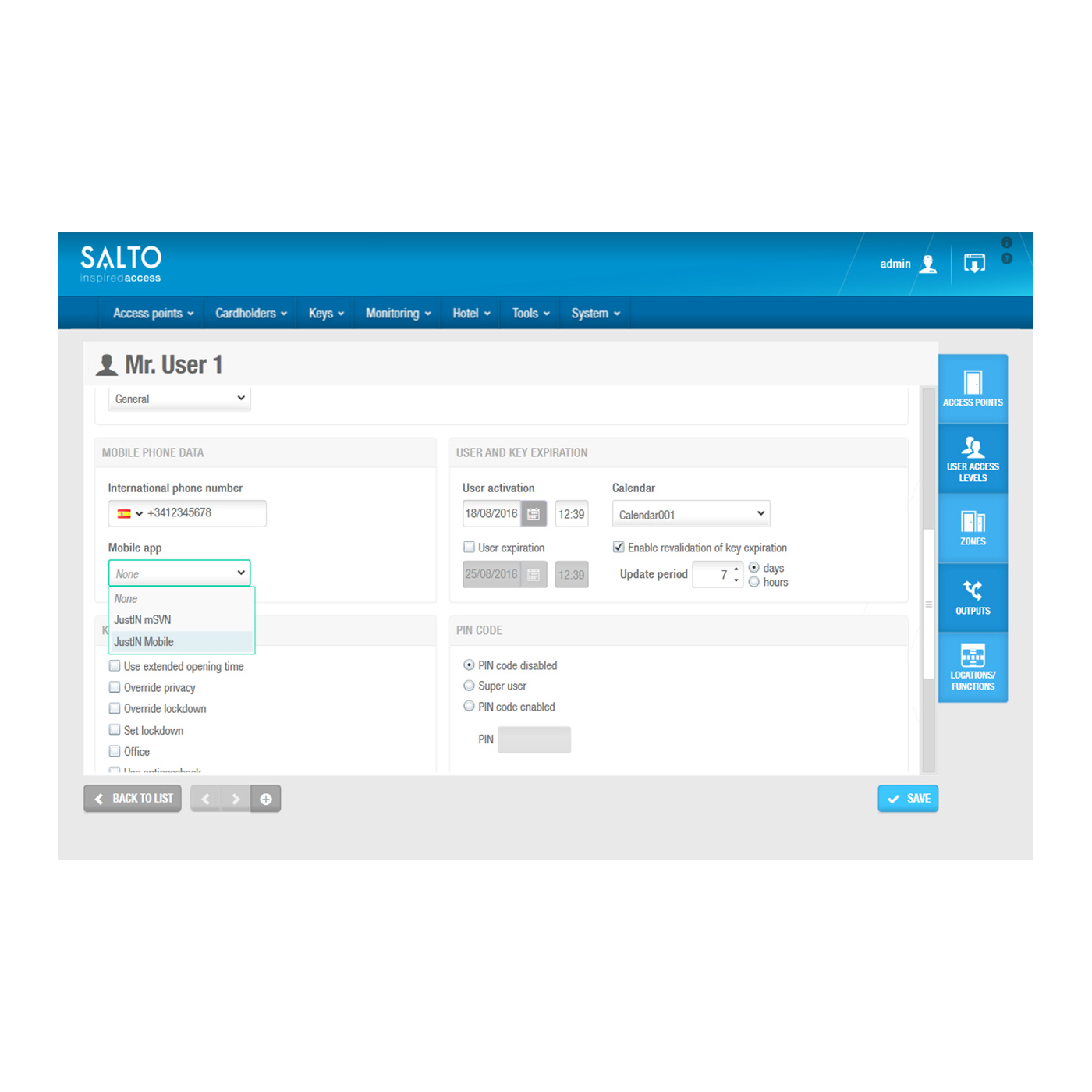 SALTO - ProAccess SPACE Software - Test-Modul - SPATRIAL