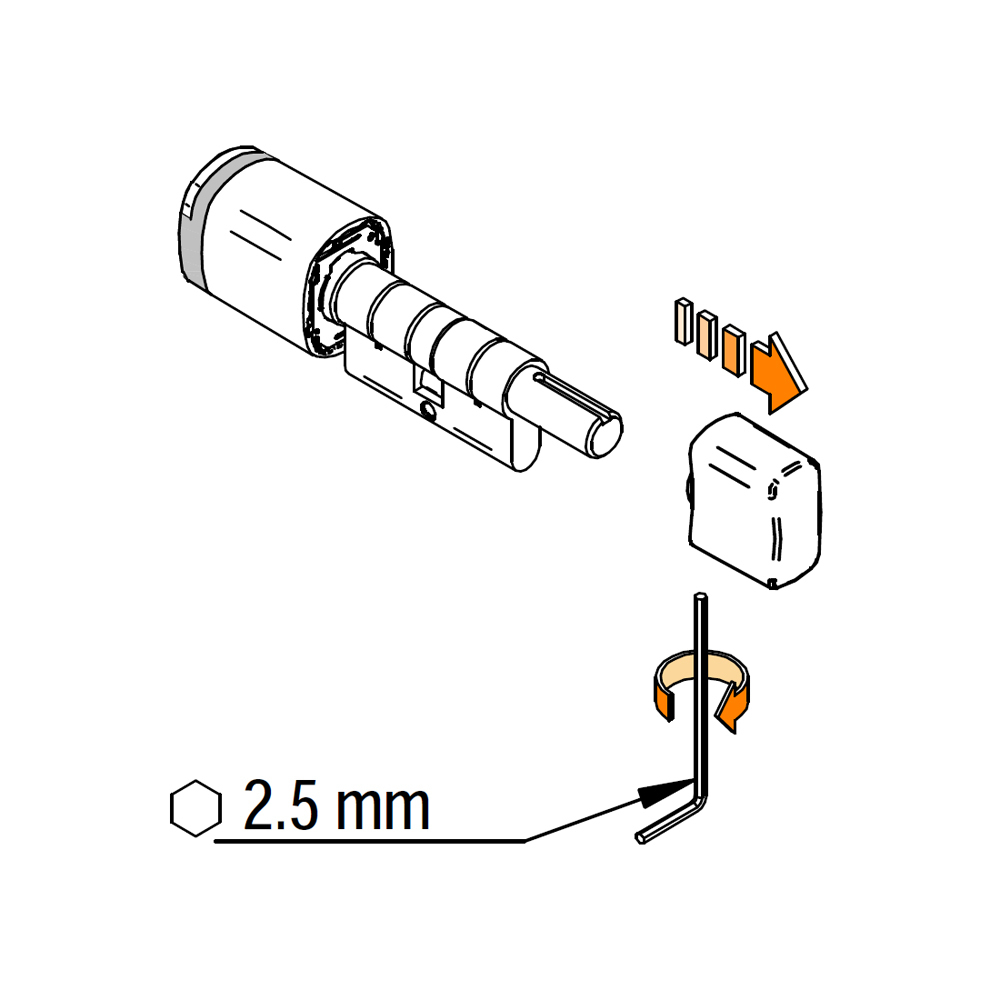 SALTO - 2.5mm internal hex wrench for removable knob on XS4 GEO