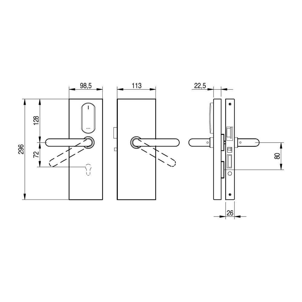 SALTO - XS4 Original+ DIN glass door escutcheon - Configurator