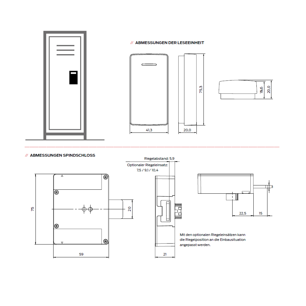 SimonsVoss - Digitales Schrankschloss SmartLocker AX - SV-LL.19.AM.G2.ZK