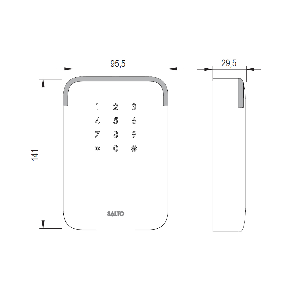 SALTO - XS4 2.0 wall reader Proximity - ANSI - with keypad